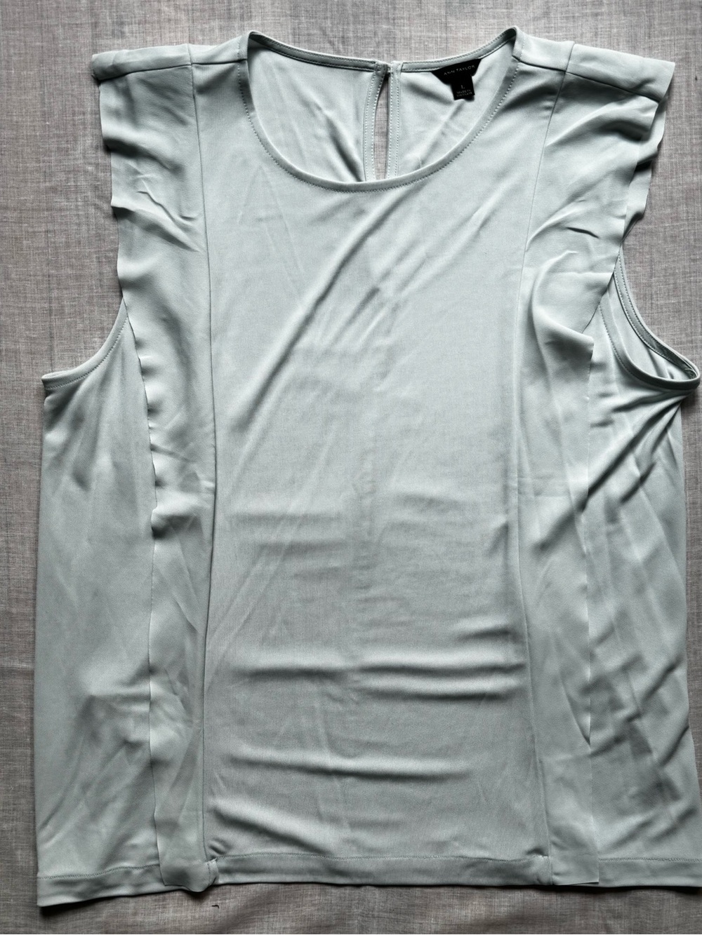 Ann Taylor Sleeveless Ruffle-Trim Tank Top - Mint